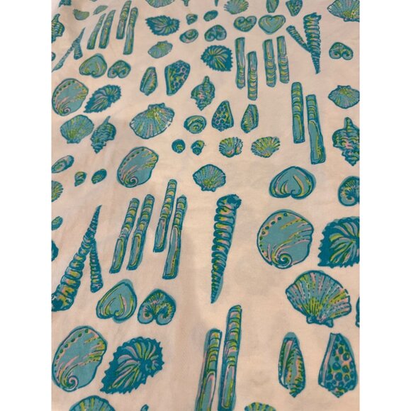 Lilly Pulitzer Strapless Seashell Print White & Turquoise Summer Dress M - Picture 2 of 6